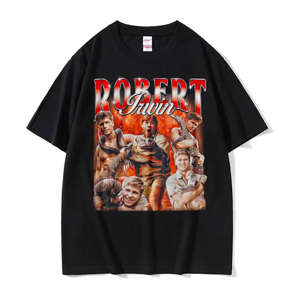 Funny Robert Irwin Zookeeper Vintage Graphic Tshirts Unisexs Women Harajuku Summer Oversized T Shirts Casual Cotton Loose Tshirt