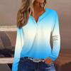 Women's T Shirt Tee Button Long Sleeve Daily Weekend Fashion Basic V- Neck Regular Top