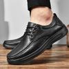 Men's Oxfords Shoes Lace Up Retro Business Casual Genuine Leather Cowhide Platform Platform Shoes Men British Style Work Shoes