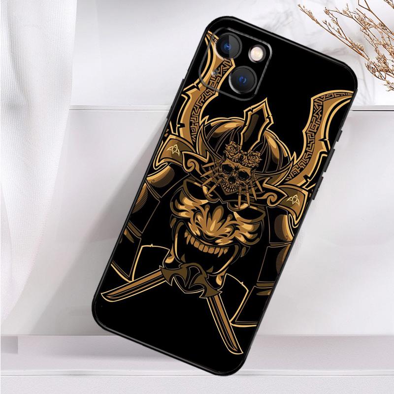 Samurai Mask Demon Case For iPhone 14 13 12 11 16 15 Pro Max Mini Cover X XR XS 8 7 14 16 15 Plus Accessories