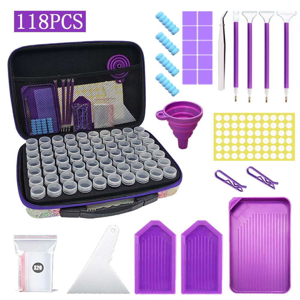 Набор для алмазной живописи своими руками: Воронка, Ручка для страз, 60 бутылочек для хранения, 30 ячеек для хранения, Сумка с бабочкой