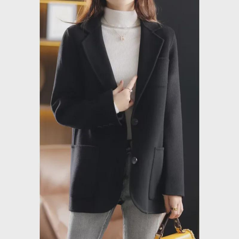 2023 Korean Slim Woolen Coat for Petite Women - Short, Trendy Autumn & Winter Fashion