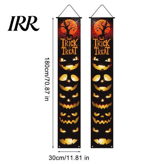 Party Hanging Decoration Halloween Porch Sign Banner, Pumpkin Ghost Awning Wall Decorative Accessory Door Decoration, Front Wreath Banner Yard Festive