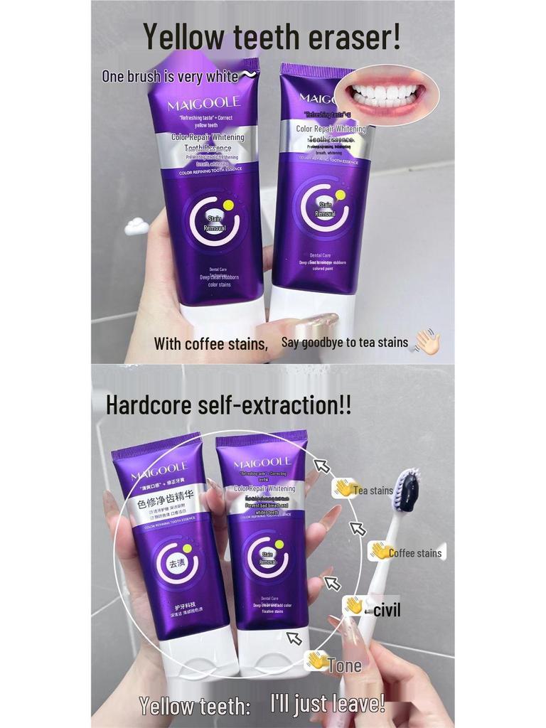 K-Total Purple Light Toothpaste Whitening Essence for Fast Stain & Yellow Removal