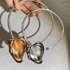 Gold Geometric Circular Collar Leaf Flower Necklace Fashion Gold Jewelry  Girls