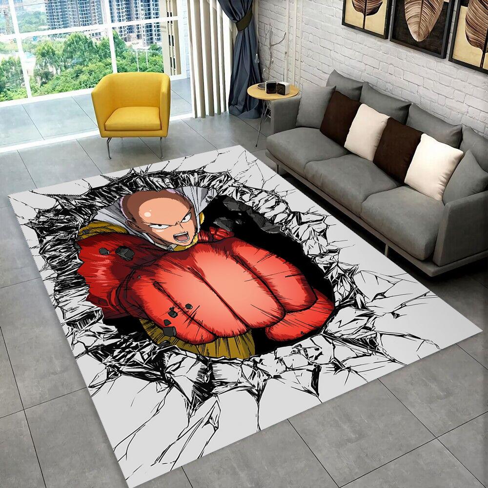 3D ковер-коврик с изображением персонажа Аниме One Punch Man Сайтама для гостиной, спальни, дома, украшение для дивана, нескользящий коврик для игр детей