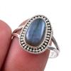 Natural Labradorite Gemstone 925 Solid Sterling Silver Jewelry Ring S.9.5 L1G69