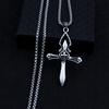 Necklace Silver Steel Cross Prayer 368