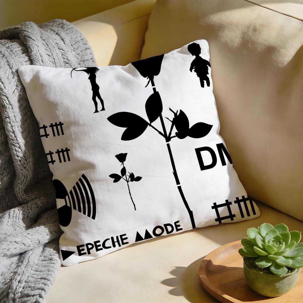 Cushion Cover Washed Linen Soft Breathable Decorative Case For Sofa Home Band DDepeche MMode Memento Mori Pillow cover