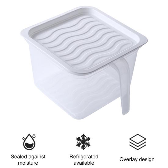 Ящик для хранения холодильника с ручкой крышки, штабелируемый, прозрачный, большой емкости, можно мыть в посудомоечной машине, безопасный для овощей, фруктов, органайзер для холодильника, контейнер для еды