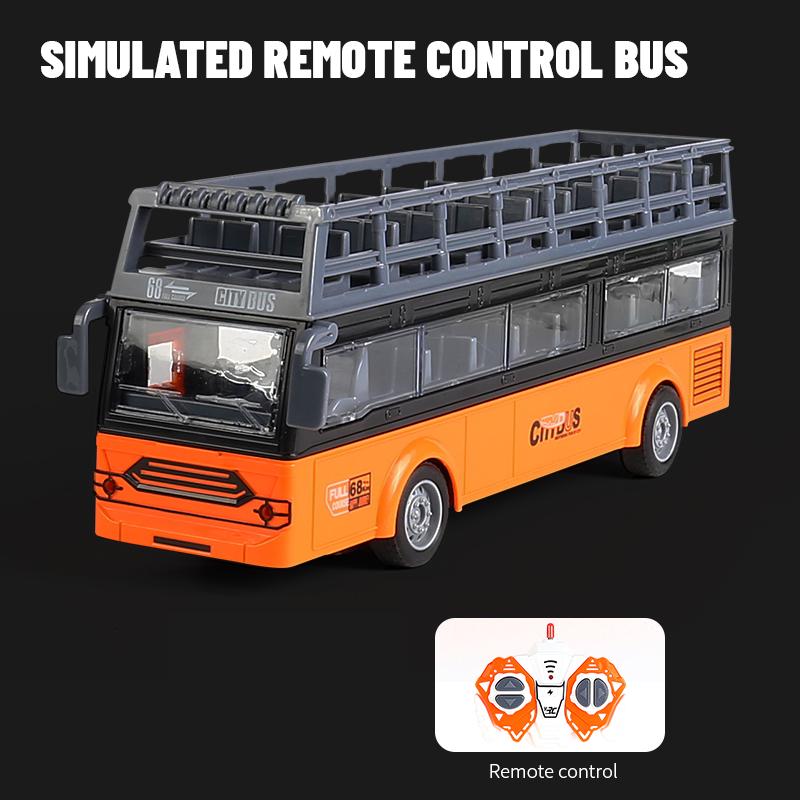Нетоксичный 1/30 Школьный Автобус на Радиоуправлении Высокоскоростной 4-канальный Модель Туристического Автобуса Двухэтажный Экскурсионный Электрический RC Автомобиль Игрушки для Детей Подарок