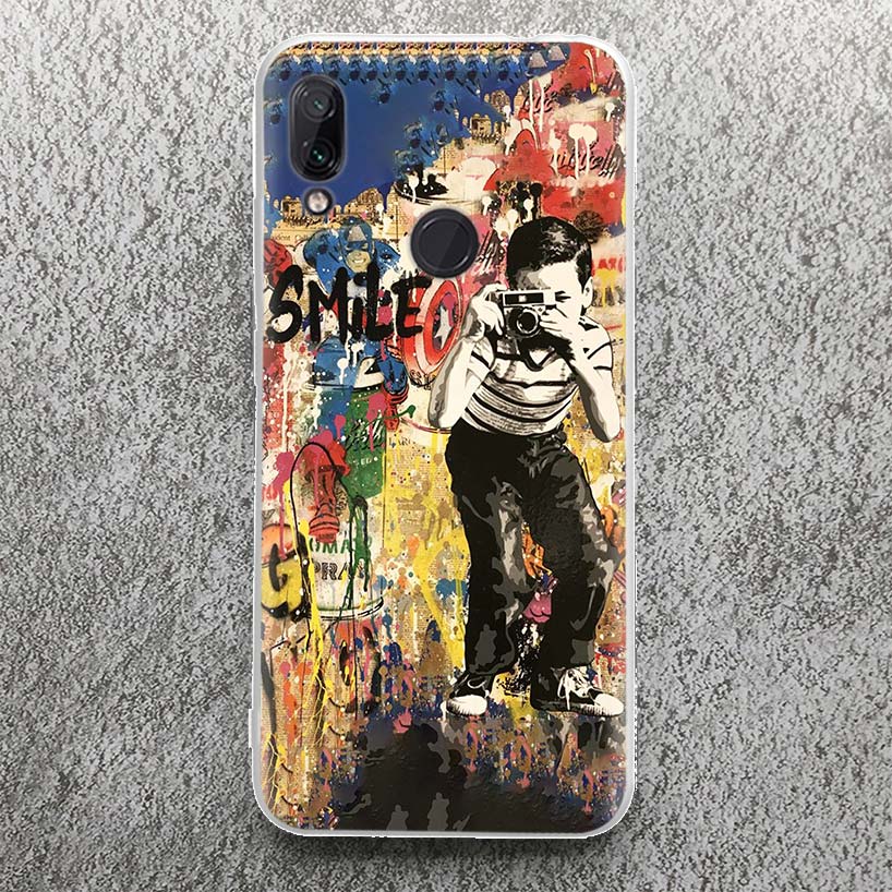Banksy Graffiti Art Print Soft Case for Xiaomi Redmi Note 10 9 9S 8 Pro 7 Phone Shell Mi 15 Ultra 14 12T 11T 10T 9T 12 11 Lite M