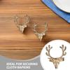 8Pcs Festive Deer Head Napkin Rings Metal Serviette Buckles for Holiday Parties and Special Occasions Dinner Napkin Ring