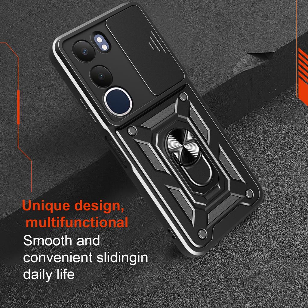 Чехол для VIVO Y19S 4G Чехол Слайд Защита камеры Кольцо-подставка Ударопрочная задняя крышка для Vivo Y19S 4G Capa Funda