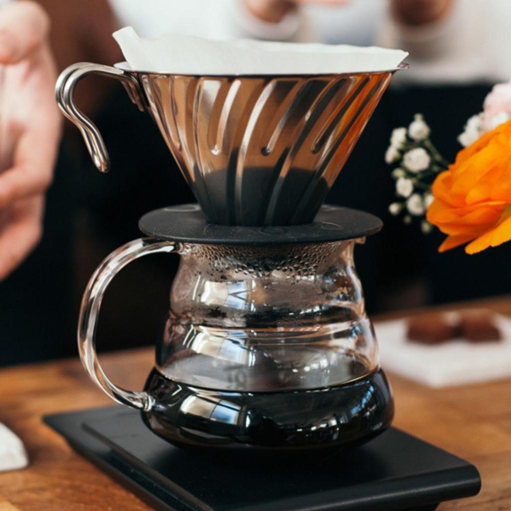 Hario V60 Металлический Дриппер Можно мыть в посудомоечной машине Серебристый 1 4 Чашки Vdmr 02 Hsv