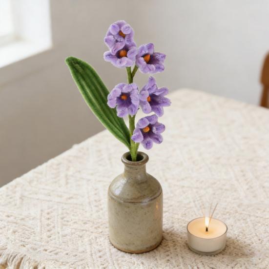 Pipe Cleaner Flower Handmade Craft Soft Furry Hand-Twisted Texture Fake Flower Home Decor Photo