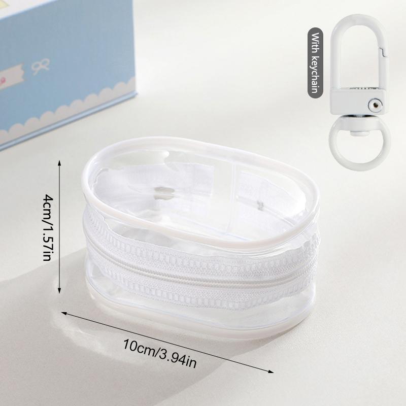 Органайзер для ювелирных изделий, прозрачная коробка для хранения, чехол для наушников, кошелек для монет, симпатичная кукольная сумка, пылезащитный чехол с брелком