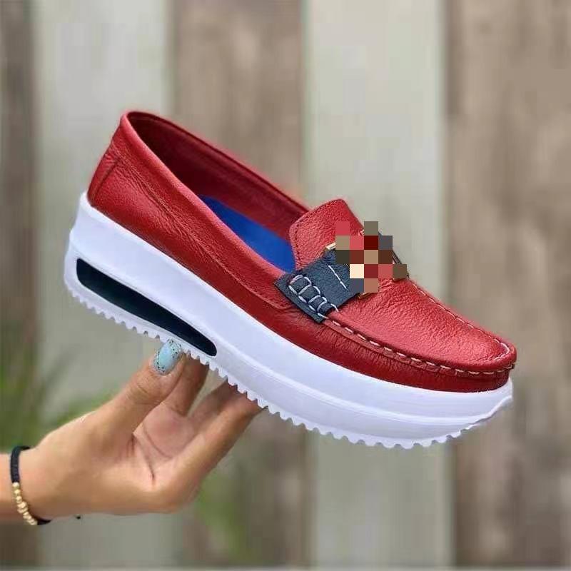 Style 2 Autumn Thick-soled Round Head Solid Color Women's 0-4 Light Mouth Women's Flat-soled Single Shoes