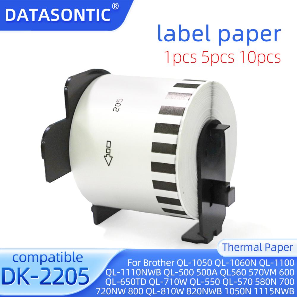 DK-2205 Термобумага для этикеток для принтера Brother QL1050 QL1060N QL1100 QL1110NWB QL600 QL650TD 710 Вт Бумага 62 мм x 30,48 м, непрерывная