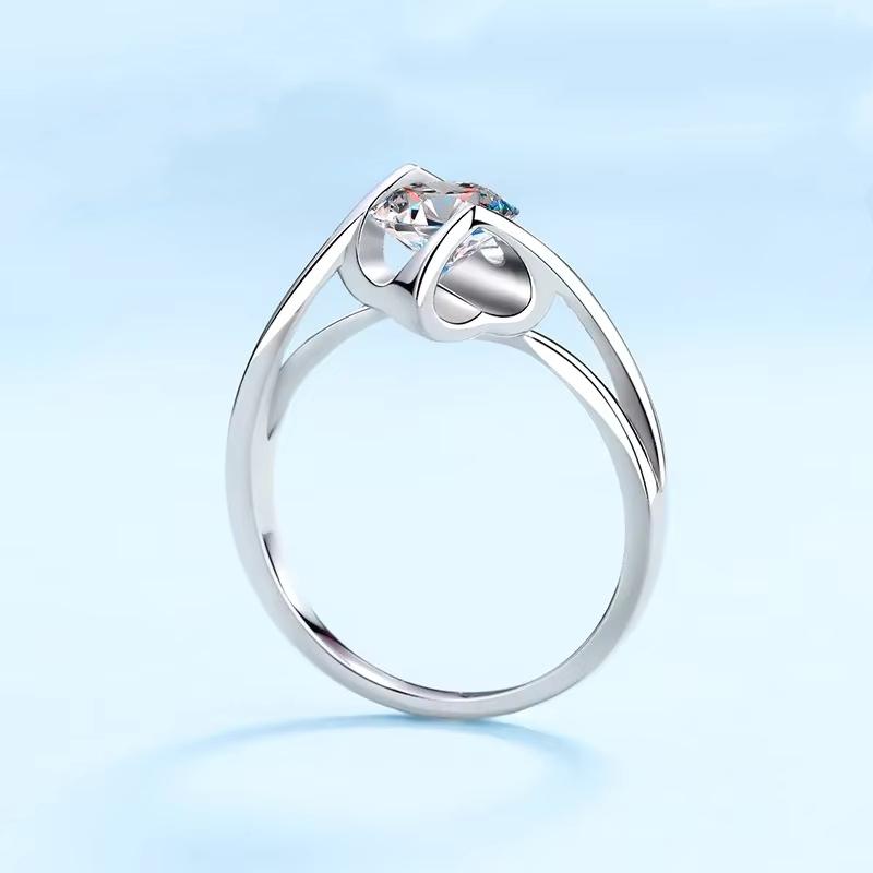 Обручальное кольцо Fine Jewelry Платина PT950 Кольца для женщин Помолвочное Муассанит Алмаз VVS1 Цвет D 0.5/1 карат Девушка День Святого Валентина