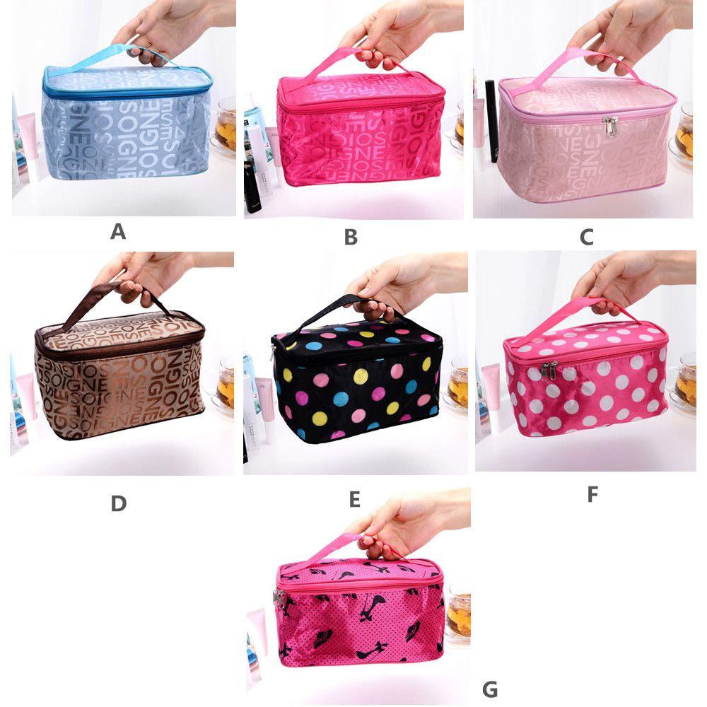 Fashion Leather Squar Portable Beauty Women's Makeup Bag Cosmetic Organizer Storage Wash Bag