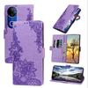 Lace Floral Print PU Leather Flip Wallet Phone Case for Vivo V50 Cover