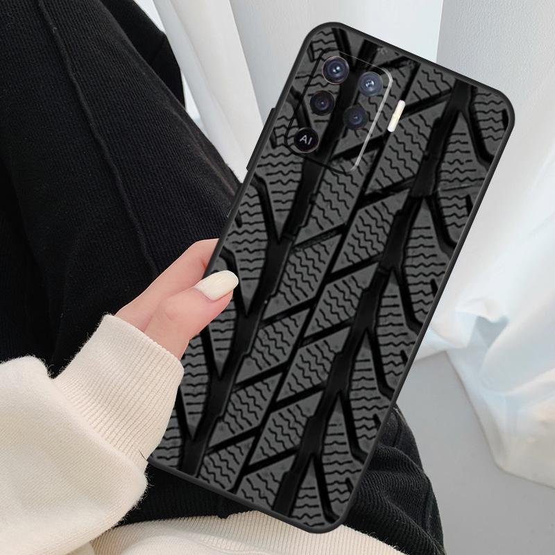 Tire Tread Wheel Case For Oppo A17 A57 A77 A40 A78 A54 A74 A94 A76 A16 A96 A18 A60 A80 A38 A58 A98 A15 A5 Pro