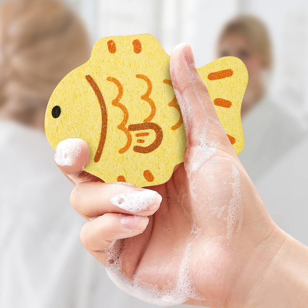 Животное Детская ванна Хлопок Древесная целлюлоза Губка Детская мультфильм Банное полотенце Хлопок для ванны Салфетка для ванны Древесная целлюлоза Хлопок