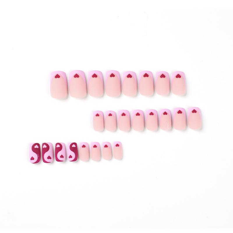 24 шт./компл., наклейки для быстрых ногтей, фиолетовые, с любовью, тай-чи, накладные ниалы, носимые водонепроницаемый маникюр, готовые ногти