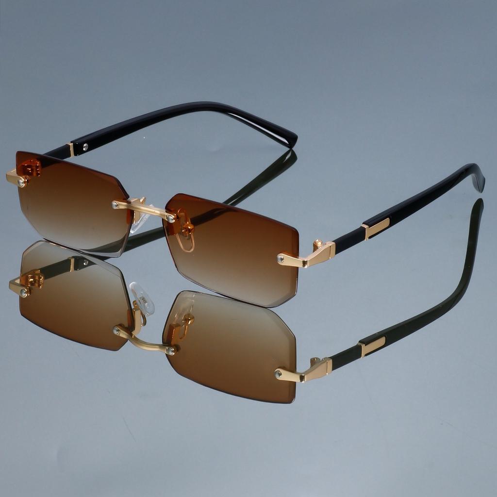 New Fashionable Retro Square Glasses for Women and Men Frameless Simple and Versatile Decorative Glasses