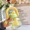 Plastic Portable Drink Bottle With Straw Transparent Bottle Creative Kids Water Sippy Cup  Outdoor