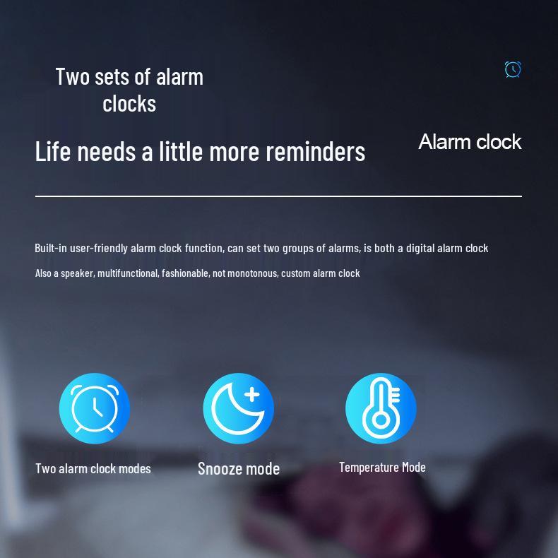 S7 Мини Bluetooth-динамик с зеркальными часами, будильником, FM-радио, слотом для карты, длительным временем работы от батареи, высокой громкостью и функцией голосового вызова