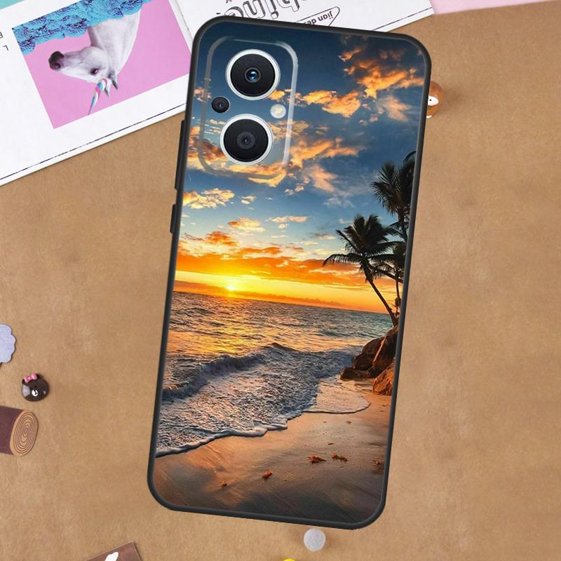 Summer Beach Sunset On Sea Case For OPPO Reno 14 13 12 11 10 Pro 14F 13F 12F 11F 8T 8 Lite OPPO Find X8 X6 X5 Pro Cover