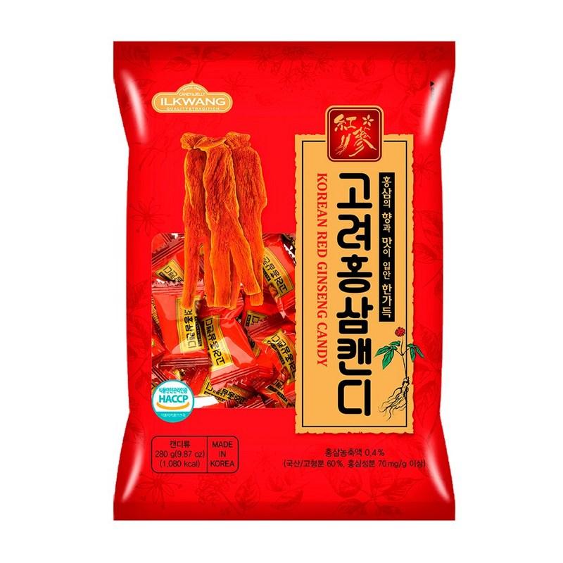 Ilgwang Confectionery Korean Red Ginseng Candy, 280g, 2 Pieces