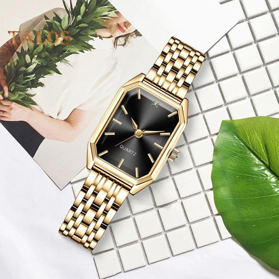 Женские наручные часы с прямоугольным циферблатом и ремешком из нержавеющей стали, деловые, формальные, кварцевые, ювелирные изделия, подарок на день рождения