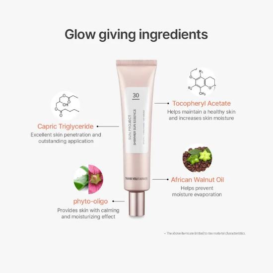 THANK YOU FARMER Sun Project *Shimmer Sun Essence* SPF30 PA++ 40ml