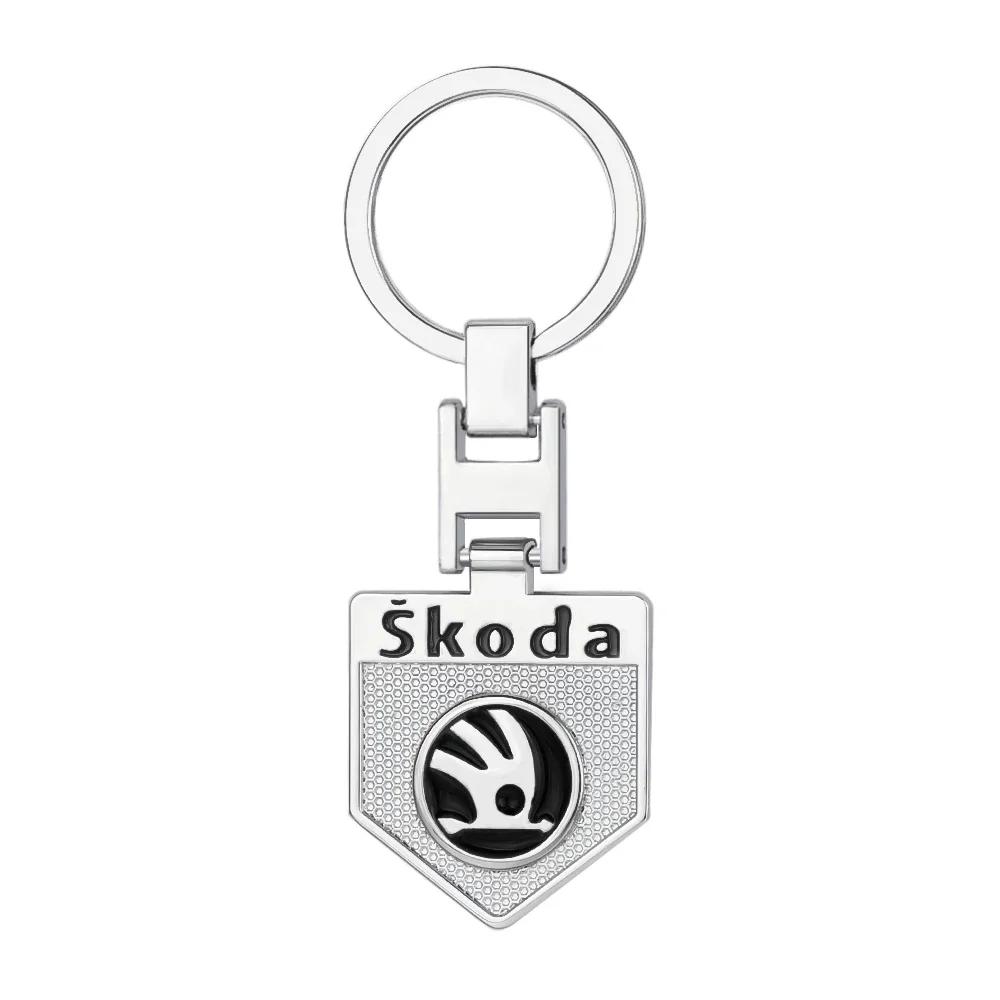 3D Металлический/кожаный Брелок для ключей с логотипом автомобиля Кольцо для ключей Подвеска Аксессуары Для Skoda Octavia Rapid Fabia Superb Kodiaq Karoq Kamiq Scala kyvc74 5DD