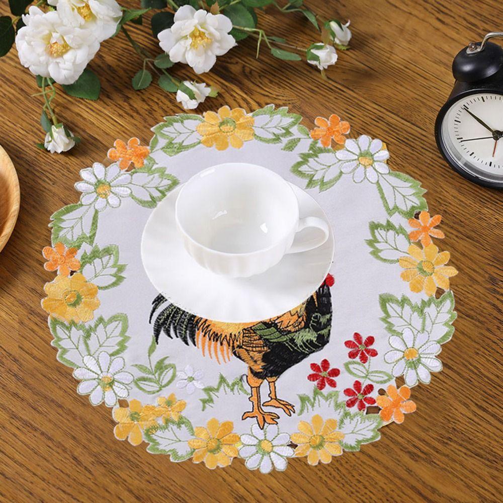 Вышивка ремесло пасхальный декор для вечеринки атласная ткань украшение для дома подставка для чашек салфетка коврик для столовых приборов