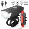 Rechargeable Bicycle Led Lights Usb Headlight + Rear Taillight Warning Lights