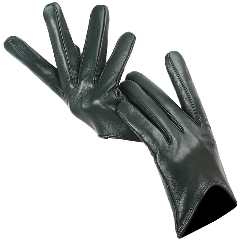 Короткие женские перчатки из овчины, зимние теплые тонкие модные перчатки с сенсорным экраном, мода 2001 г.