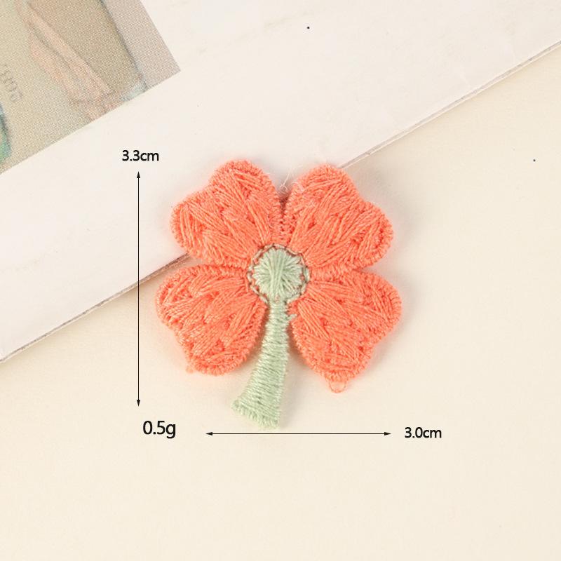 Fresh And Simple Tulip Embroidery Patch Clothing Accessories, Colorful Cute Four-Leaf Clover Series Embroidery Cloth