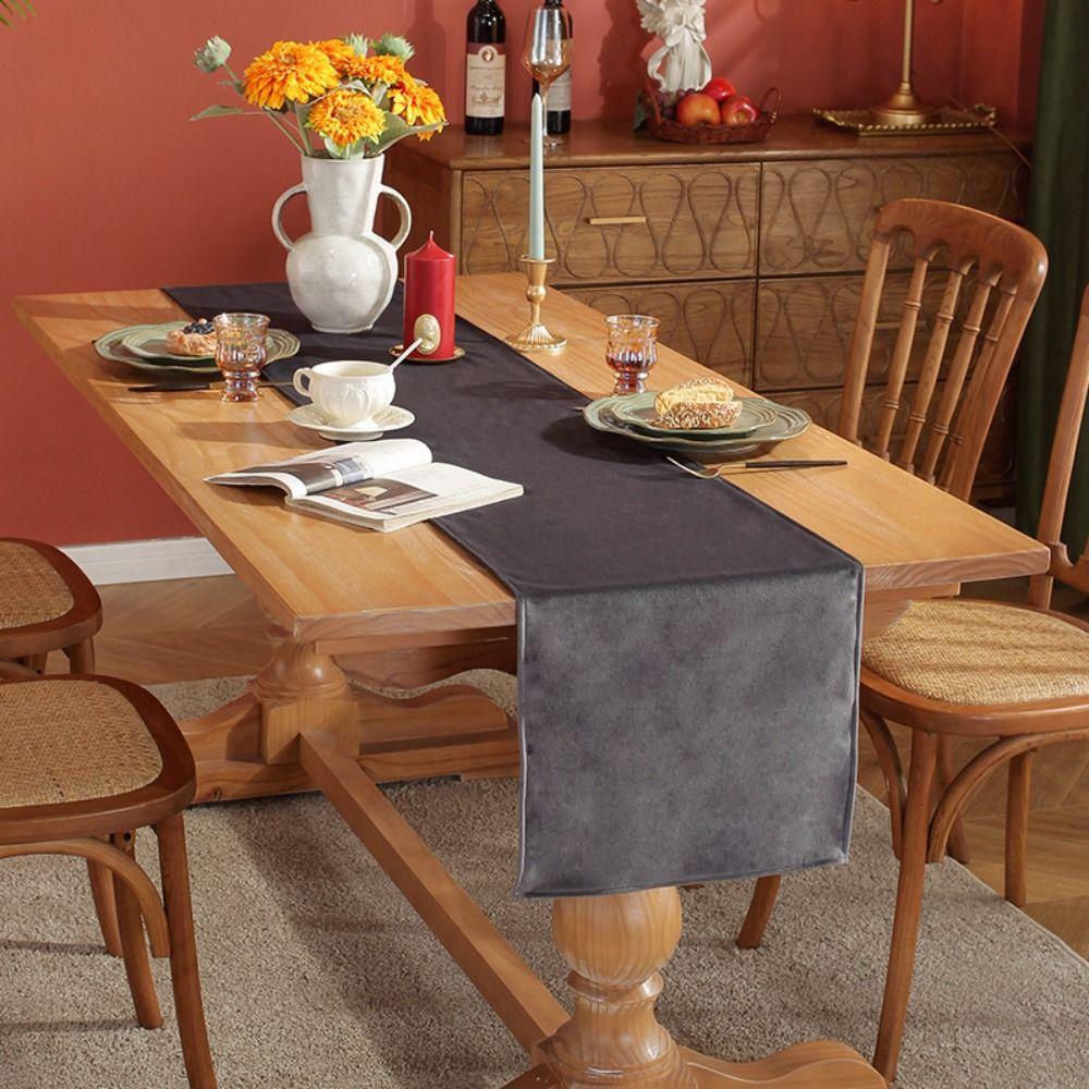 Vintage Velvet Table Runner American Style Table Cover Long Tablecloth Party Decor