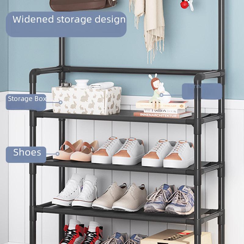 Компактная многоуровневая полка для обуви и головных уборов для установки в дверном проеме — экономичное решение для хранения