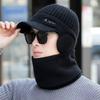 Men's Hats for Men's Winter Plus Velvet Thickened Knitted Wool Hats for Cycling Warm Cotton Hats for Windproof Baseball Caps for Thickened Warm