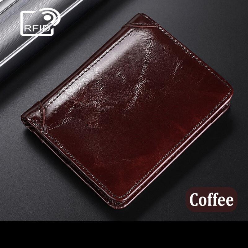 Мужские кошельки из натуральной кожи, мужской кошелек, кредитные визитницы, винтажный коричневый кошелек из воловьей кожи, масляный воск
