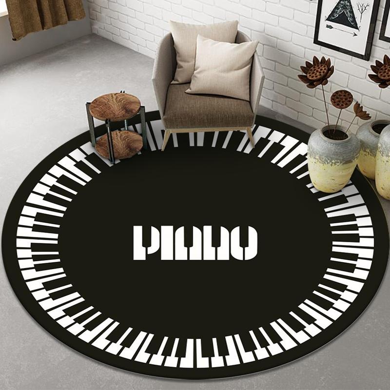Cute Animal Print Pattern Round Floor Mat Home Bedroom Living Room Decorative Floor Mat Doormat