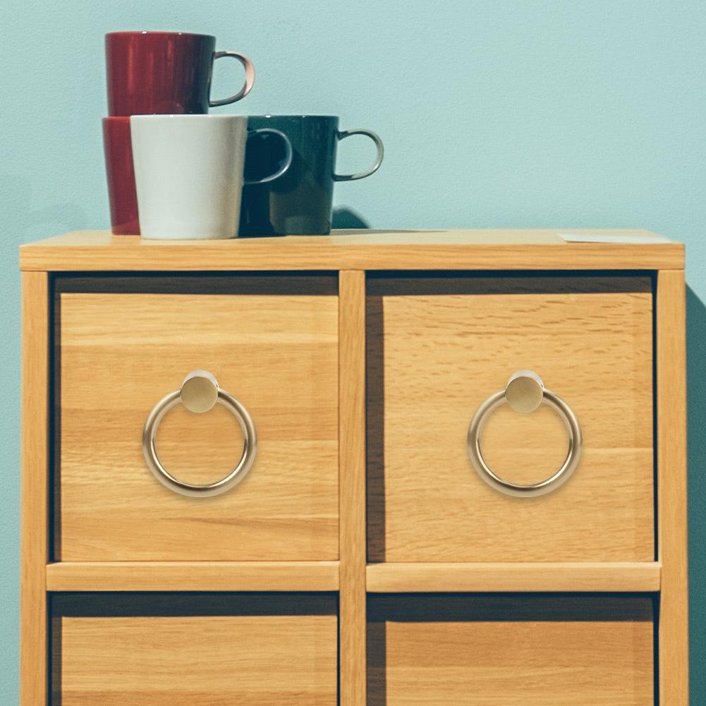 2 шт. Винтажная латунная ручка для шкатулки для украшений, кольцо для мебели, кухонного шкафа, дверная ручка для гардероба