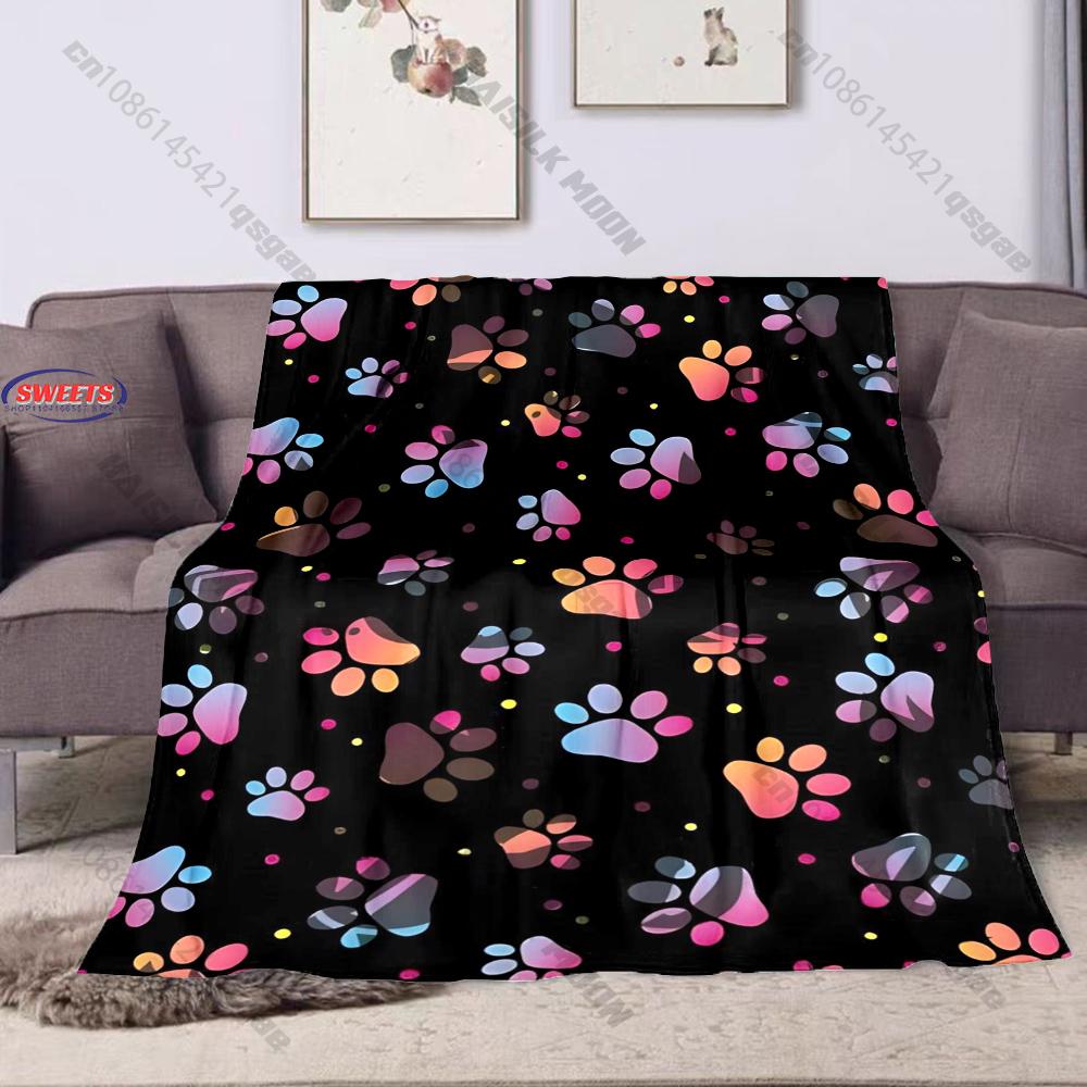 3D Cat Paw Theme Print Blanket for Boys Girls Adults,Soft Cozy Blanket for Home Bed Sofa, Xmas Holiday Birthday Gifts for Family