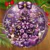 Фиолетовая Рождественская Деревянная Табличка, Круглая Табличка Merry Christmas для Декора Входной Двери, Подвесной Декор для Стены, Идеальный Рождественский Подарок