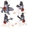 Animals Horse White & Black & Brown Orc Army Group Mount Saddle Wolf Model Building Blocks Bricks Medieval Toys